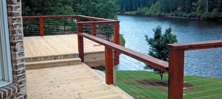 WiseRail Cable Railing Deck on Lake