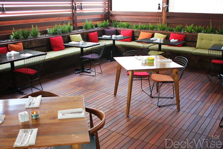 Ipe Deck Tiles at dining establishment