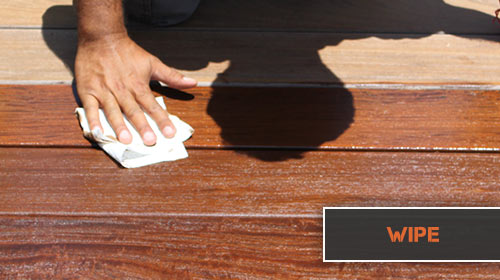 wipe excess ipe oil from decking