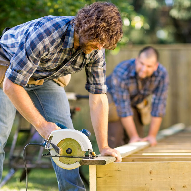 Decking contractors working