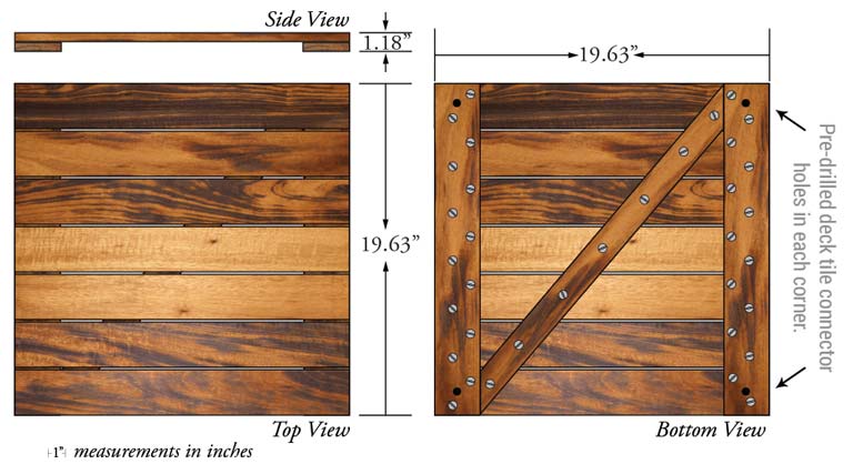 Tigerwood WiseTile® 20x20 specs