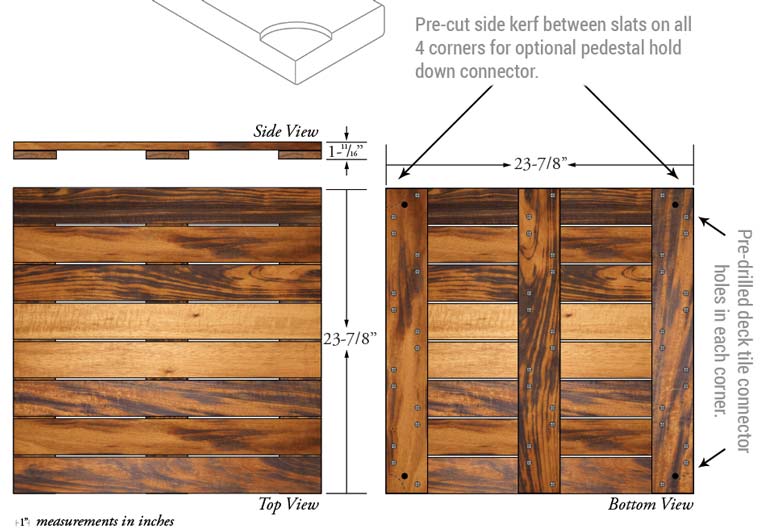 Tigerwood WiseTile® 24x24 specs