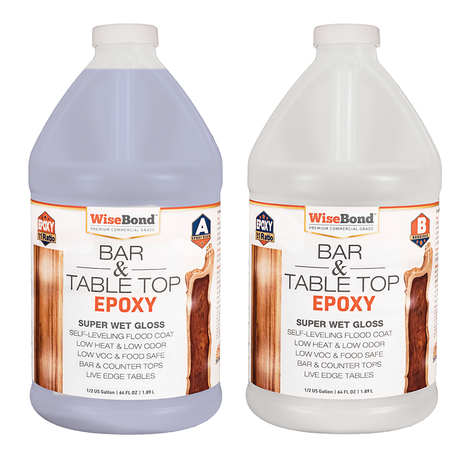 WiseBond 3-Gallon Deep Pour Epoxy Resin Kit Is Super Clear Epoxy for River Tables & Casting. High UV Resistance and Looks Like Smooth Liquid Glass.